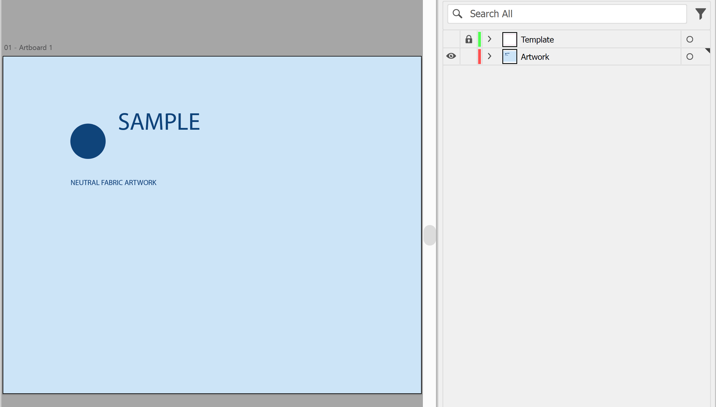 Illustrator Layers panel with the template layer hidden