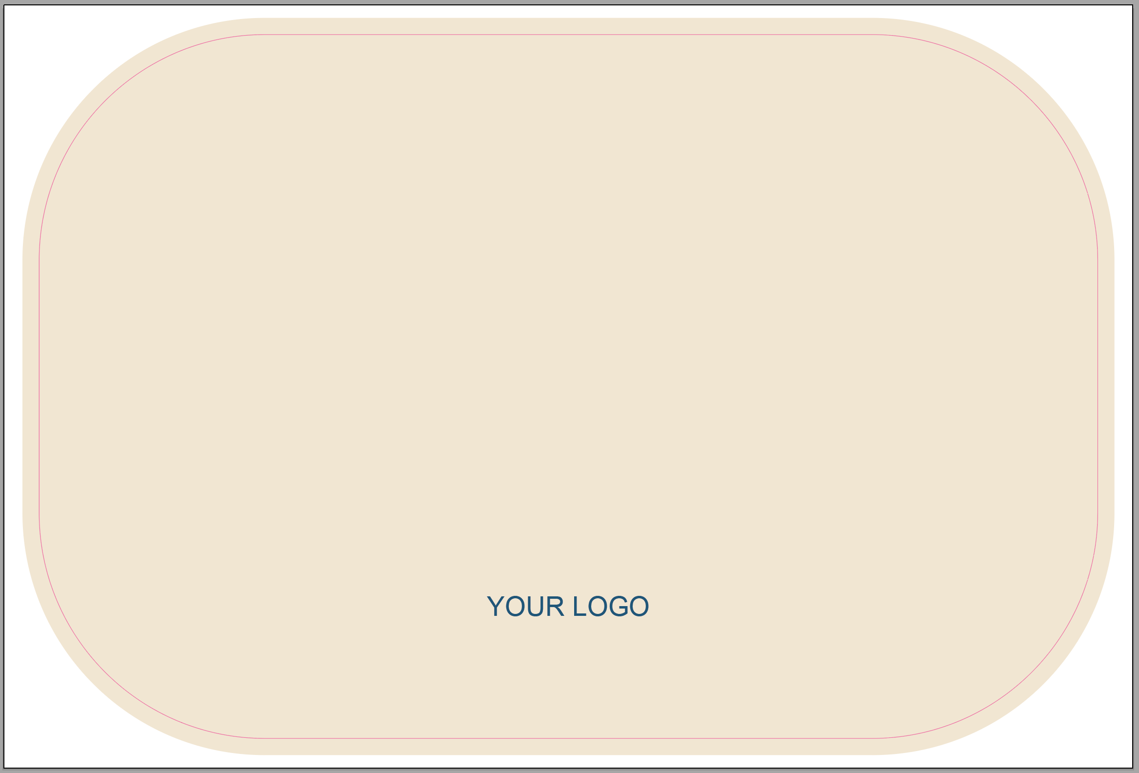 Illustrator throw table cloth artwork with guide lines and template text deleted, leaving the solid magenta trim line