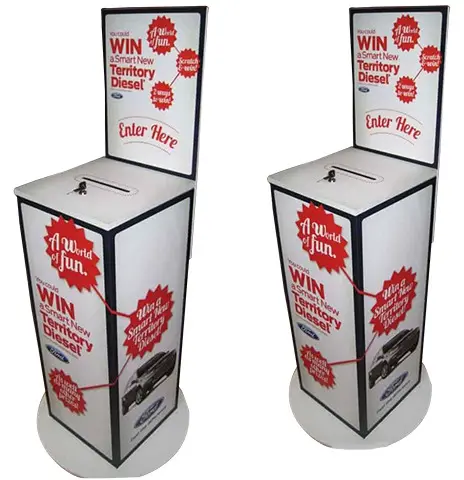 Ford Territory Diesel prize entry boxes with 'Enter Here' headers and car graphics