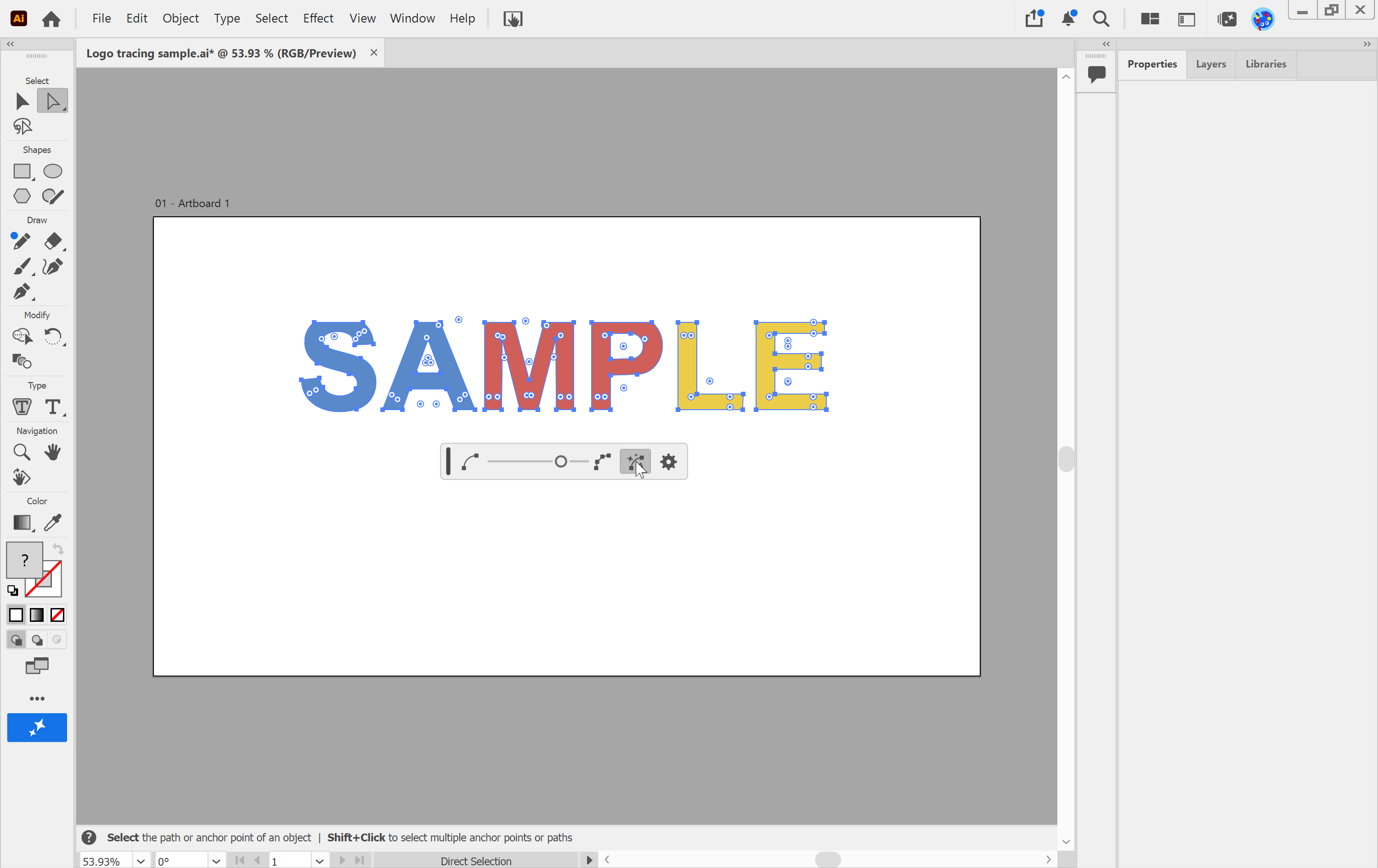 Illustrator Simplify widget with the Auto-Simplify button