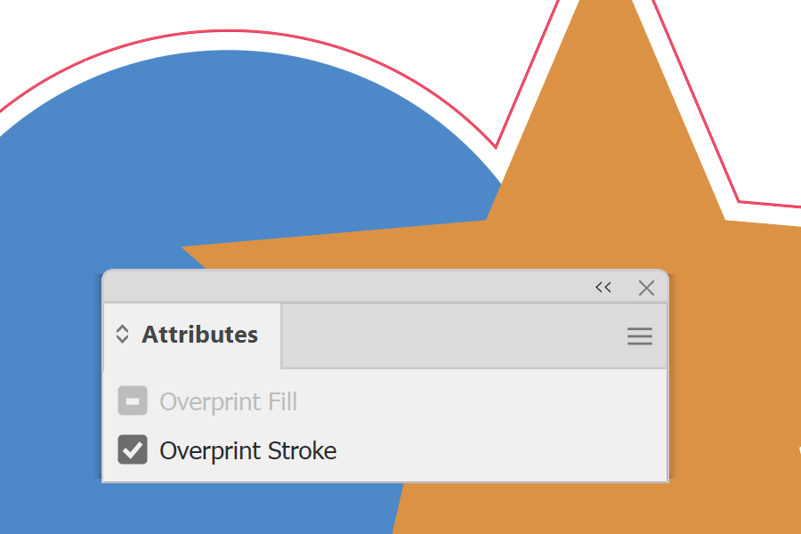 Illustrator Attributes panel with Overprint Stroke checked